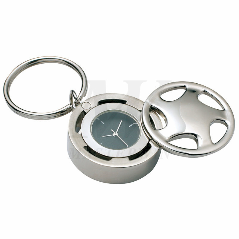 Llavero de metal con reloj de cuarzo_B62759