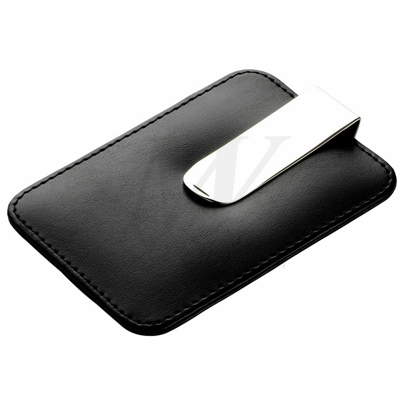 Bolsa de tarjeta de crédito PU / metal con dinero Clip_B86399